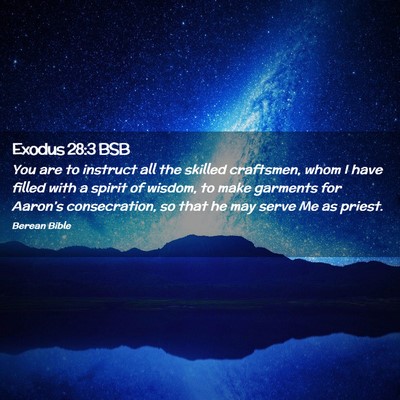 Picture 02 - Exodus 28:3 BSB - You are to instruct all the skilled craftsmen, - Bible Verse Picture