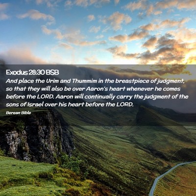 Picture 02 - Exodus 28:30 BSB - And place the Urim and Thummim in the breastpiece - Bible Verse Picture