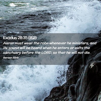 Picture 02 - Exodus 28:35 BSB - Aaron must wear the robe whenever he ministers, - Bible Verse Picture