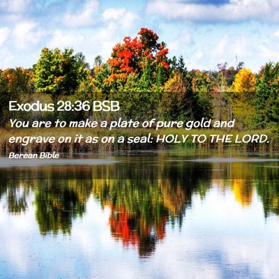 Picture 02 - Exodus 28:36 BSB - You are to make a plate of pure gold and engrave - Bible Verse Picture
