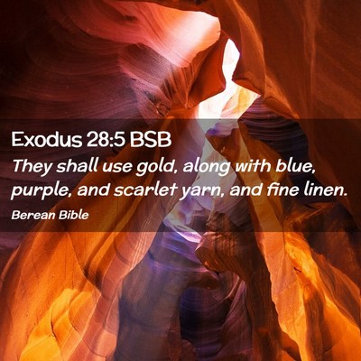 Picture 02 - Exodus 28:5 BSB - They shall use gold, along with blue, purple, and - Bible Verse Picture