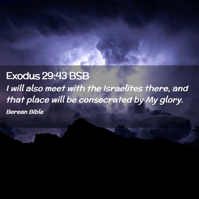 Picture 02 - Exodus 29:43 BSB - I will also meet with the Israelites there, and - Bible Verse Picture