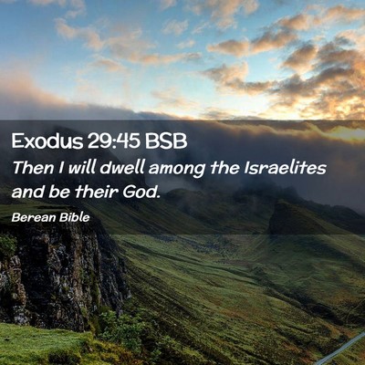 Picture 02 - Exodus 29:45 BSB - Then I will dwell among the Israelites and be - Bible Verse Picture
