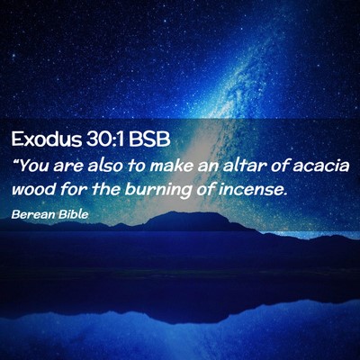 Picture 02 - Exodus 30:1 BSB - “You are also to make an altar of acacia wood - Bible Verse Picture