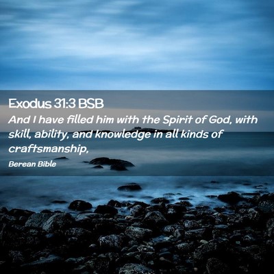 Picture 02 - Exodus 31:3 BSB - And I have filled him with the Spirit of God, - Bible Verse Picture