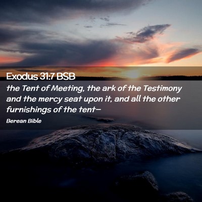 Picture 02 - Exodus 31:7 BSB - the Tent of Meeting, the ark of the Testimony and - Bible Verse Picture