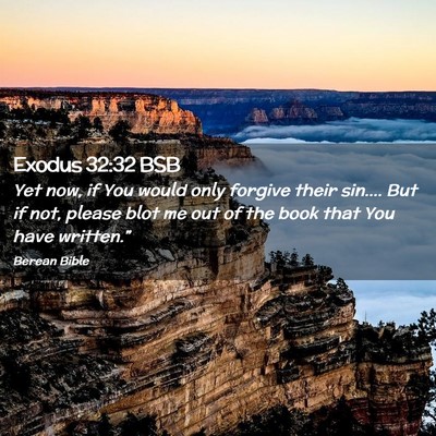 Picture 02 - Exodus 32:32 BSB - Yet now, if You would only forgive their sin.... - Bible Verse Picture