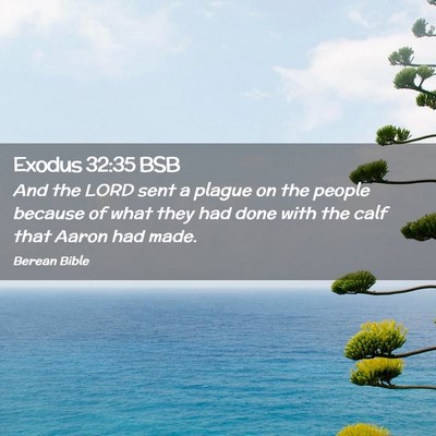 Picture 02 - Exodus 32:35 BSB - And the LORD sent a plague on the people because - Bible Verse Picture