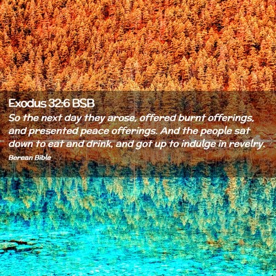 Picture 02 - Exodus 32:6 BSB - So the next day they arose, offered burnt - Bible Verse Picture