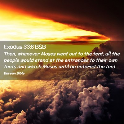 Picture 02 - Exodus 33:8 BSB - Then, whenever Moses went out to the tent, all - Bible Verse Picture
