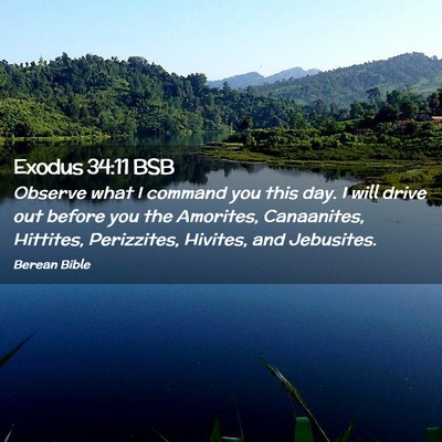 Picture 02 - Exodus 34:11 BSB - Observe what I command you this day. I will drive - Bible Verse Picture