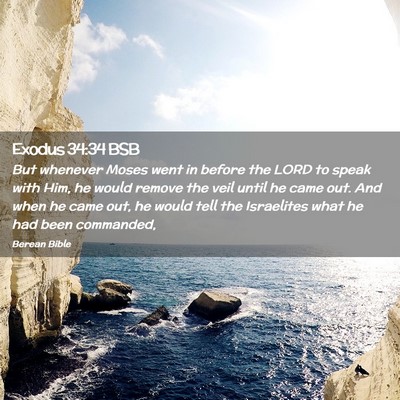 Picture 02 - Exodus 34:34 BSB - But whenever Moses went in before the LORD to - Bible Verse Picture