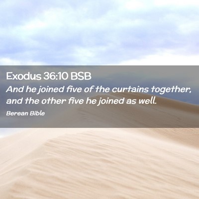 Picture 02 - Exodus 36:10 BSB - And he joined five of the curtains together, and - Bible Verse Picture