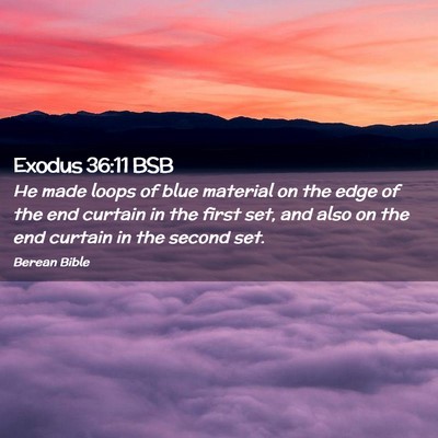 Picture 02 - Exodus 36:11 BSB - He made loops of blue material on the edge of the - Bible Verse Picture