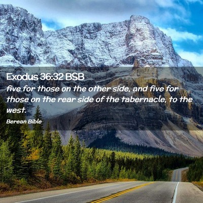 Picture 02 - Exodus 36:32 BSB - five for those on the other side, and five for - Bible Verse Picture