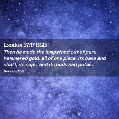 Picture 02 - Exodus 37:17 BSB - Then he made the lampstand out of pure hammered - Bible Verse Picture