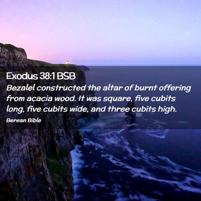 Picture 02 - Exodus 38:1 BSB - Bezalel constructed the altar of burnt offering - Bible Verse Picture