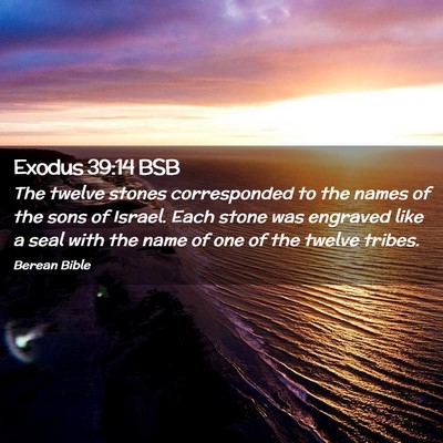 Picture 02 - Exodus 39:14 BSB - The twelve stones corresponded to the names of - Bible Verse Picture