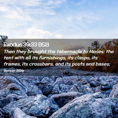 Picture 02 - Exodus 39:33 BSB - Then they brought the tabernacle to Moses: the - Bible Verse Picture