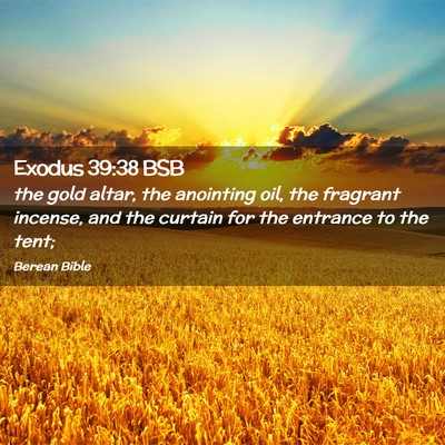 Picture 02 - Exodus 39:38 BSB - the gold altar, the anointing oil, the fragrant - Bible Verse Picture