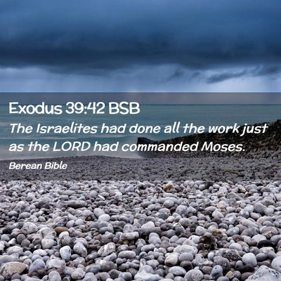 Picture 02 - Exodus 39:42 BSB - The Israelites had done all the work just as the - Bible Verse Picture