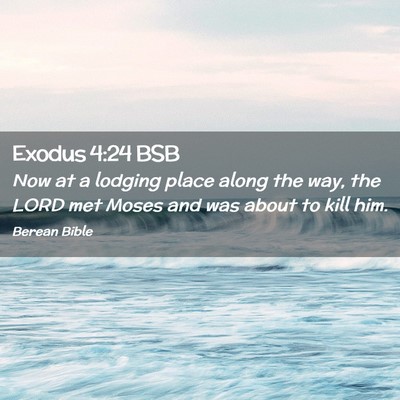 Picture 02 - Exodus 4:24 BSB - Now at a lodging place along the way, the LORD - Bible Verse Picture