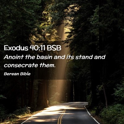 Picture 02 - Exodus 40:11 BSB - Anoint the basin and its stand and consecrate - Bible Verse Picture