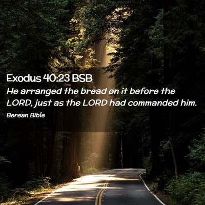 Picture 02 - Exodus 40:23 BSB - He arranged the bread on it before the LORD, just - Bible Verse Picture