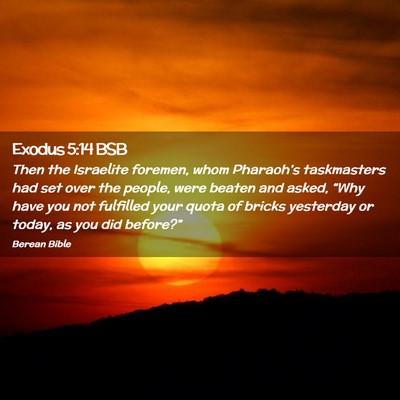 Picture 02 - Exodus 5:14 BSB - Then the Israelite foremen, whom Pharaoh’s - Bible Verse Picture