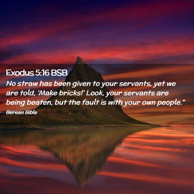 Picture 02 - Exodus 5:16 BSB - No straw has been given to your servants, yet we - Bible Verse Picture