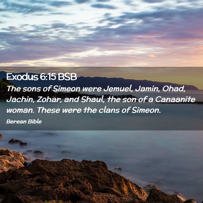 Picture 02 - Exodus 6:15 BSB - The sons of Simeon were Jemuel, Jamin, Ohad, - Bible Verse Picture