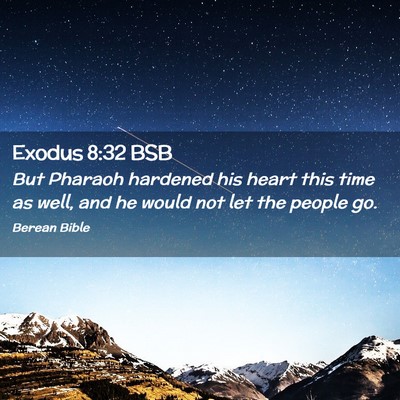 Picture 02 - Exodus 8:32 BSB - But Pharaoh hardened his heart this time as well, - Bible Verse Picture