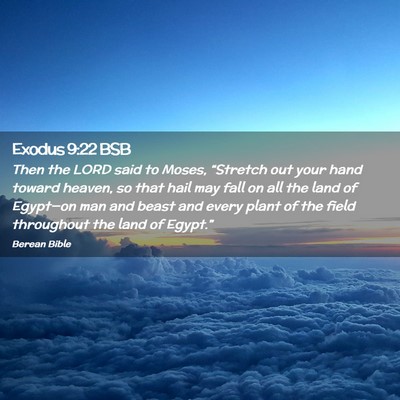 Picture 02 - Exodus 9:22 BSB - Then the LORD said to Moses, “Stretch out your - Bible Verse Picture