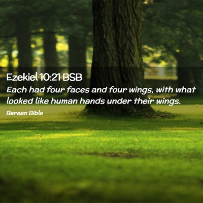 Picture 02 - Ezekiel 10:21 BSB - Each had four faces and four wings, with what - Bible Verse Picture