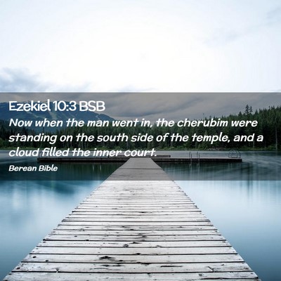 Picture 02 - Ezekiel 10:3 BSB - Now when the man went in, the cherubim were - Bible Verse Picture
