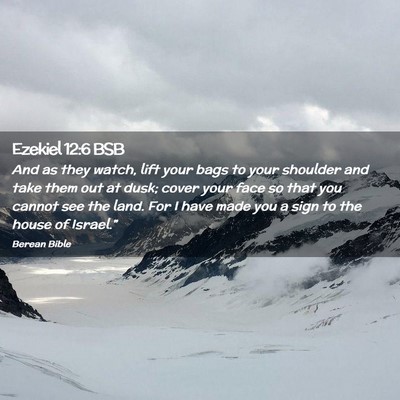 Picture 02 - Ezekiel 12:6 BSB - And as they watch, lift your bags to your - Bible Verse Picture