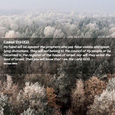 Picture 02 - Ezekiel 13:9 BSB - My hand will be against the prophets who see - Bible Verse Picture