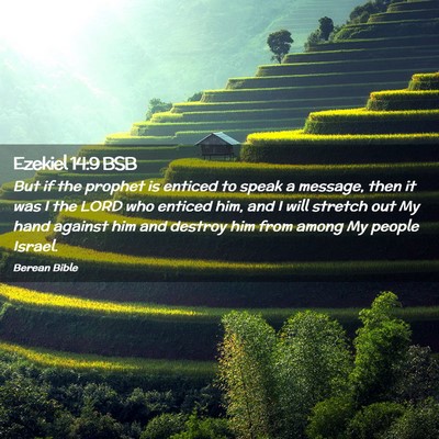 Picture 02 - Ezekiel 14:9 BSB - But if the prophet is enticed to speak a message, - Bible Verse Picture