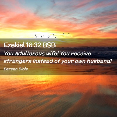 Picture 02 - Ezekiel 16:32 BSB - You adulterous wife! You receive strangers - Bible Verse Picture