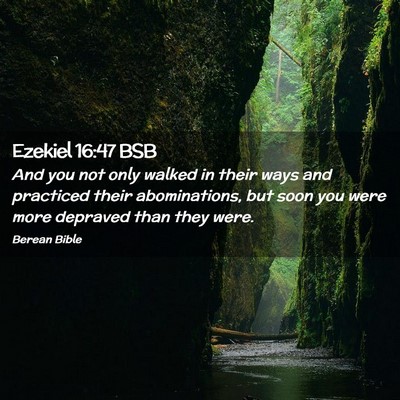 Picture 02 - Ezekiel 16:47 BSB - And you not only walked in their ways and - Bible Verse Picture