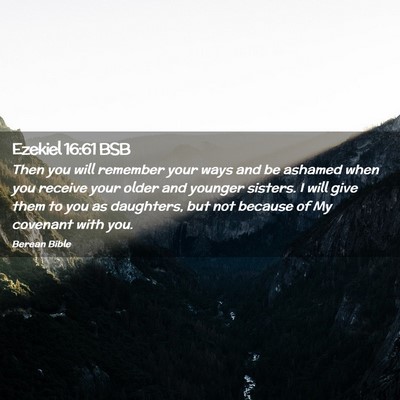 Picture 02 - Ezekiel 16:61 BSB - Then you will remember your ways and be ashamed - Bible Verse Picture