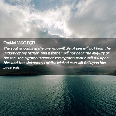 Picture 02 - Ezekiel 18:20 BSB - The soul who sins is the one who will die. A son - Bible Verse Picture
