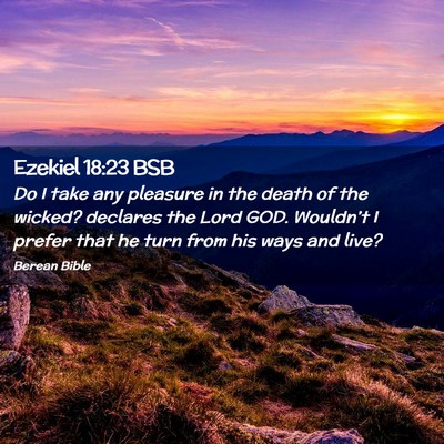 Picture 02 - Ezekiel 18:23 BSB - Do I take any pleasure in the death of the - Bible Verse Picture