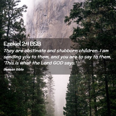 Picture 02 - Ezekiel 2:4 BSB - They are obstinate and stubborn children. I am - Bible Verse Picture