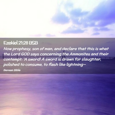 Picture 02 - Ezekiel 21:28 BSB - Now prophesy, son of man, and declare that this - Bible Verse Picture