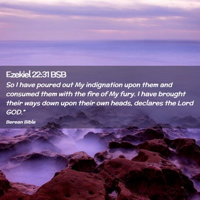 Picture 02 - Ezekiel 22:31 BSB - So I have poured out My indignation upon them and - Bible Verse Picture