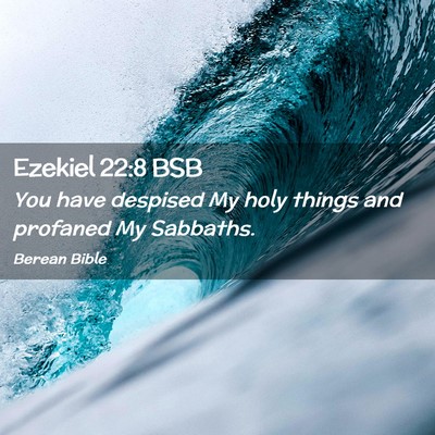 Picture 02 - Ezekiel 22:8 BSB - You have despised My holy things and profaned My - Bible Verse Picture