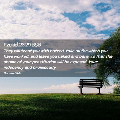 Picture 02 - Ezekiel 23:29 BSB - They will treat you with hatred, take all for - Bible Verse Picture