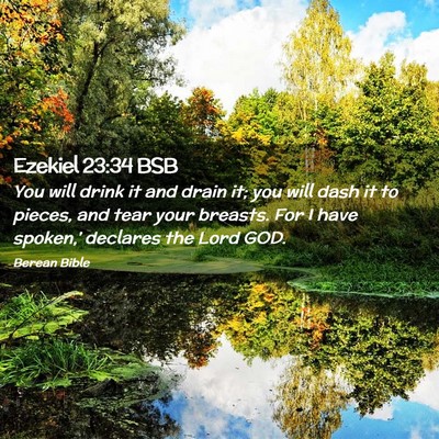 Picture 02 - Ezekiel 23:34 BSB - You will drink it and drain it; you will dash it - Bible Verse Picture