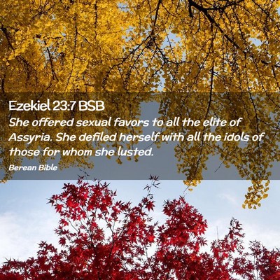 Picture 02 - Ezekiel 23:7 BSB - She offered sexual favors to all the elite of - Bible Verse Picture